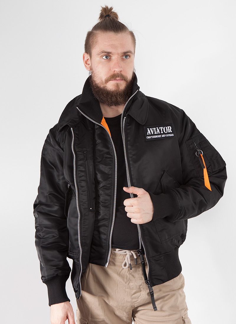 Apolloget - Бомбер AVIATOR Apolloget Black Orange 