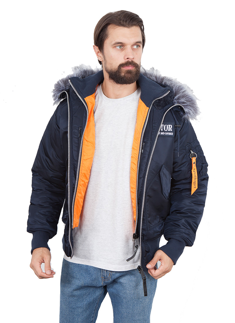 Apolloget - Бомбер Зимний AVIATOR HD Apolloget Blue Yellow 
